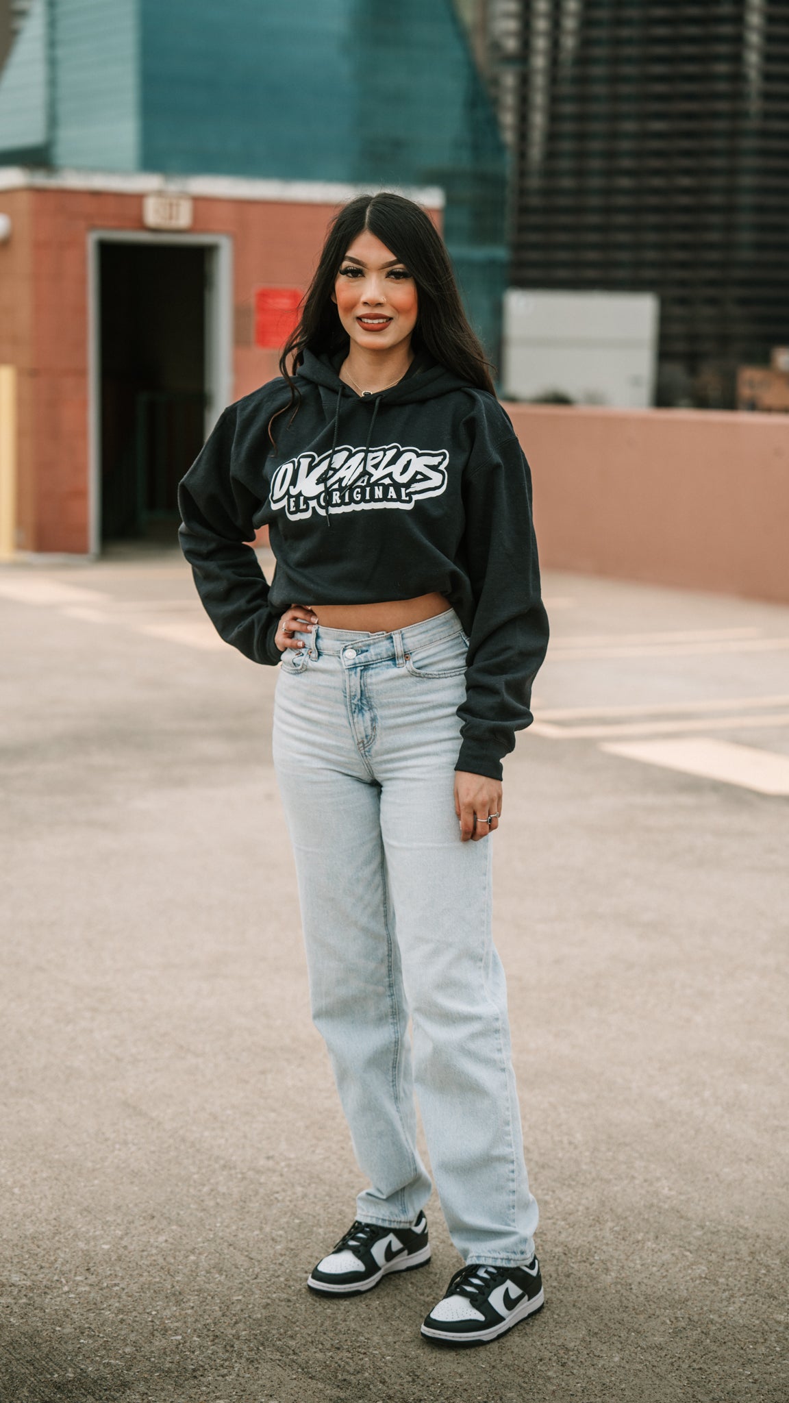 BLACK WHITE LOGO HOODIE